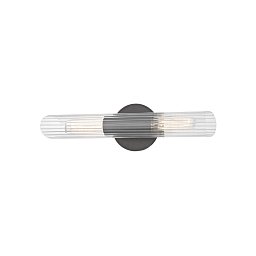 Obrázek pro produkt Nástěnné svítidlo CECILY ocel/sklo starobronz/čirá E27 2x40W - HUDSON VALLEY (Mitzi)