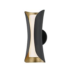 Obrázek pro produkt Nástěnné svítidlo JOSIE ocel/sklo zlatá/černá/opál G9 2x35W - HUDSON VALLEY (Mitzi)