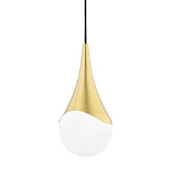 Obrázek pro produkt Závěsné svítidlo ARIANA ocel/sklo staromosaz/opál E27 1x60W - HUDSON VALLEY (Mitzi)