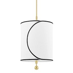 Obrázek pro produkt Závěsné svítidlo ZARA ocel/textil staromosaz/bílá E27 1x60W - HUDSON VALLEY (Mitzi)
