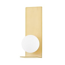 Obrázek pro produkt Nástěnné svítidlo LANI ocel/sklo staromosaz/opál G9 1x6W - HUDSON VALLEY (Mitzi)