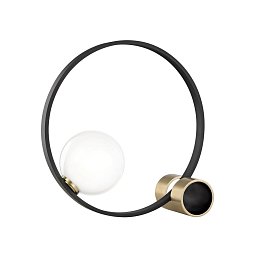 Obrázek pro produkt Stolní lampa ZENA ocel/sklo staromosaz/černá/bílá G9 1x6W - HUDSON VALLEY (Mitzi)