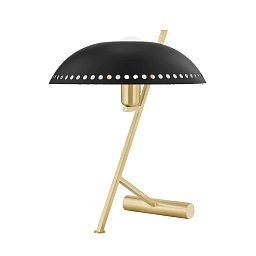 Obrázek pro produkt Stolní lampa LANDIS ocel/kov staromosaz/černá/černá E27 1x8W - HUDSON VALLEY (Mitzi)