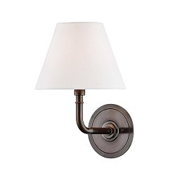Obrázek pro produkt Nástěnné svítidlo SIGNATURE NO.1 ocel/textil bronz/bílá E14 1x40W - HUDSON VALLEY