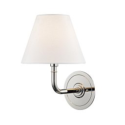 Obrázek pro produkt Nástěnné svítidlo SIGNATURE NO.1 ocel/textil nikl/bílá E14 1x40W - HUDSON VALLEY