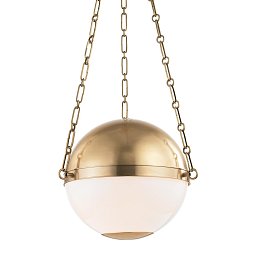 Obrázek pro produkt Závěsné svítidlo SPHERE NO. 2 mosaz/sklo staromosaz/opál E27 2x40W - HUDSON VALLEY