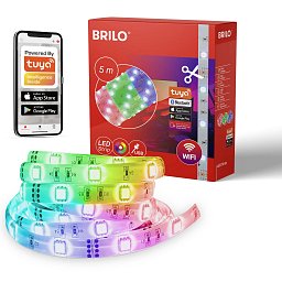 Smart RGB LED pásek s hudebním senzorem 500 cm 0,05W bílé - BRILO Obrázek pro produkt Smart RGB LED pásek s hudebním senzorem 500 cm 0,05W bílé - BRILO