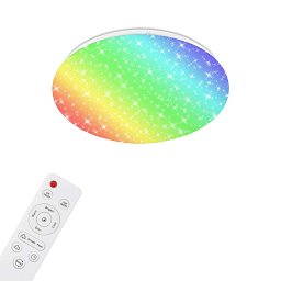 Obrázek pro produkt Hvězdné nebe CCT RGB LED stropní svítidlo, pr. 33 cm, 21 W, 2200 lm, bílé - BRILO