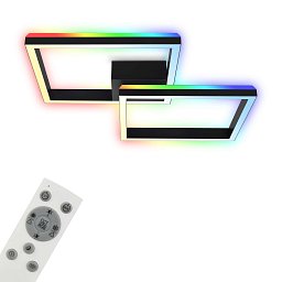 Obrázek pro produkt RGB CCT LED stropní svítidlo, 64 cm, 40 W, 3600 lm, černá - BRILO