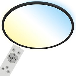 Obrázek pro produkt Ultraploché CCT svítidlo LED panel, pr.48 cm, LED, 31 W, 3500 lm, černá - BRILO