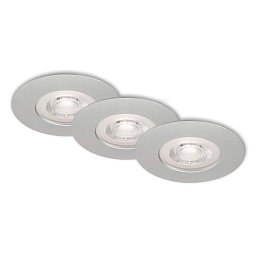 Obrázek pro produkt 3ks sada LED vestavné svítidlo, pr. 9 cm, 5 W, matný chrom - BRILONER