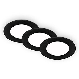 Obrázek pro produkt LED vestavná svítidla 3ks sada, pr.8,6 cm, 3x LED, 3 W, 350 lm, černá - BRILONER