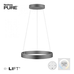 Paul Neuhaus LED závěsné svítidlo PURE-E-CLIPSE šedá elektricky nastavitelná výška 2700-5000K - PAUL NEUHAUS Obrázek pro produkt Paul Neuhaus LED závěsné svítidlo PURE-E-CLIPSE šedá elektricky nastavitelná výška 2700-5000K - PAUL NEUHAUS
