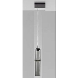 Obrázek pro produkt Závěsné svítidlo BAMBOO FOREST L UP  sklo hnědé kouřové lesklé / černý kov / BROKIS konektor 24V, textilní černý kabel, DIM 6,5W 2700K - BROKIS