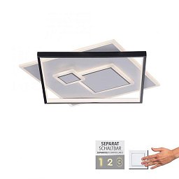 Obrázek pro produkt MAILAK LED stropní svítidlo hranaté černá/bílá, přepínatelné teple bílé světlo 3000K - PAUL NEUHAUS