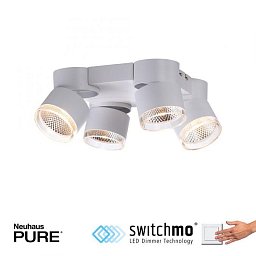 Obrázek pro produkt Paul Neuhaus LED stropní svítidlo PURE-NOLA bílé 4 ramenné otočné stmívatelné krokově stmívatelné 3000K - PAUL NEUHAUS