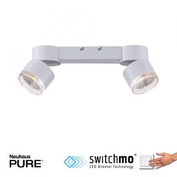 Obrázek pro produkt Paul Neuhaus LED stropní svítidlo PURE-NOLA bílé 2 ramenné otočné stmívatelné krokově stmívatelné 3000K - PAUL NEUHAUS