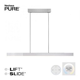 Obrázek pro produkt Paul Neuhaus LED závěsné svítidlo PURE-MOTO-RISE elektricky nastavitelná výška dotykový vypínač 2700-5000K hliník - PAUL NEUHAUS