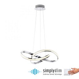 Obrázek pro produkt MELINDA LED závěsné svítidlo chrom stmívatelné paměťová funkce moderní SimplyDim 3000K - PAUL NEUHAUS