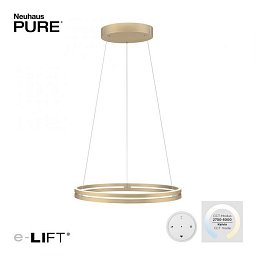 Obrázek pro produkt Paul Neuhaus LED závěsné svítidlo PURE-E-LOOP elektricky nastavitelná výška 2700-5000K zlatá slonová kost - PAUL NEUHAUS