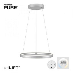 Obrázek pro produkt Paul Neuhaus LED závěsné svítidlo PURE-E-LOOP elektricky nastavitelná výška 2700-5000K šedá - PAUL NEUHAUS