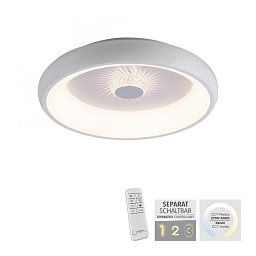 Obrázek pro produkt VERTIGO LED stropní svítidlo bílé šedá 50x50 kruhové křišťálový efekt stmívatelné CCT 2700-5000K - LEUCHTEN DIREKT / JUST LIGHT
