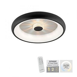 Obrázek pro produkt VERTIGO LED stropní svítidlo černá 50x50 kruhové křišťálový efekt stmívatelné CCT 2700-5000K - LEUCHTEN DIREKT / JUST LIGHT