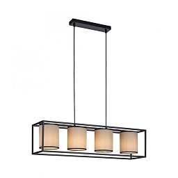 Obrázek pro produkt RAVEN LED závěsné svítidlo látkové stínidlo 4 ramenné černá jednoduchý design - LEUCHTEN DIREKT / JUST LIGHT