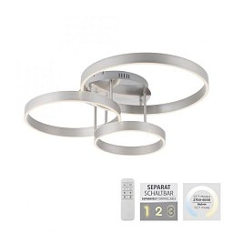 Obrázek pro produkt LILLUTI LED stropní svítidlo 3 ramenné stříbrná přímé/nepřímé osvětlení stmívatelné dálkový ovladač 3000K - LEUCHTEN DIREKT / JUST LIGHT