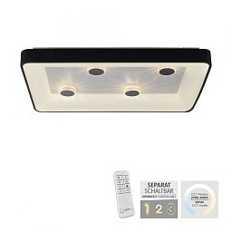 Obrázek pro produkt VERTIGO LED stropní svítidlo černá hranaté křišťálový efekt stmívatelné CCT 2700-5000K - LEUCHTEN DIREKT / JUST LIGHT