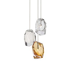 Závěsné svítidlo Crystal Rock Mix 3x G4 2W (amber / čirá / modrá) - LASVIT Obrázek pro produkt Závěsné svítidlo Crystal Rock Mix 3x G4 2W (amber / čirá / modrá) - LASVIT