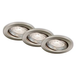 Obrázek pro produkt 3ks sada LED vestavná svítidla, pr. 8,6 cm, 5 W, 460 lm, matný nikl - BRILO