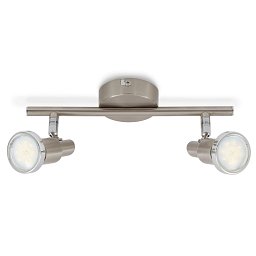 Obrázek pro produkt Bodové svítidlo 27,5 cm 2xGU10 6W 500lm matný nikl - BRILO