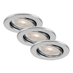 Obrázek pro produkt 3ks sada vestavné svítidlo, pr. 8,6 cm, 5,5 W, hliník - BRILO