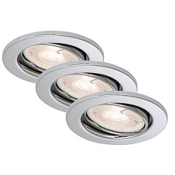 Obrázek pro produkt 3ks sada vestavné svítidlo, pr. 8,6 cm, 5,5 W, chrom - BRILO