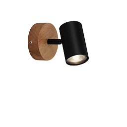 Obrázek pro produkt LED bodové nástěnné a stropní svítidlo, pr. 9 cm, max. 35 W, černá - BRILONER