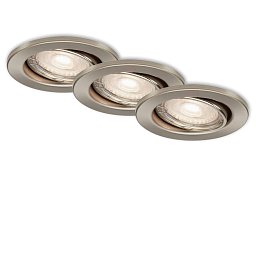 Obrázek pro produkt 3ks sada LED vestavné svítidlo, pr. 8,6 cm, 5 W, matný nikl - BRILONER