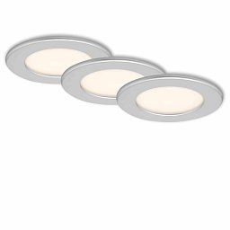 Obrázek pro produkt 3ks sada LED vestavné svítidlo, pr. 11,5 cm, 6 W, matný chrom - BRILONER