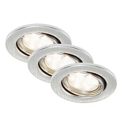 Obrázek pro produkt 3ks sada LED vestavné svítidlo, pr. 8,6 cm, 3 W, hliník - BRILONER