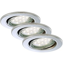 Obrázek pro produkt 3ks sada LED vestavné svítidlo, pr. 8,6 cm, 3 W, chrom - BRILONER