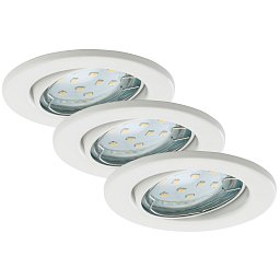Obrázek pro produkt 3ks sada LED vestavné svítidlo, pr. 8,6 cm, 3 W, bílé - BRILONER