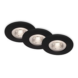 Obrázek pro produkt LED vestavná svítidla, pr.9 cm, 3x LED, 4,9 W, 480 lm, černá - BRILONER