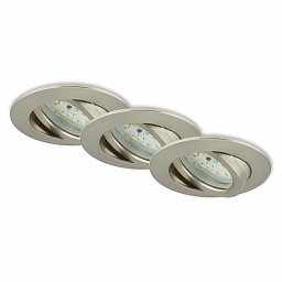 Obrázek pro produkt 3ks sada LED vestavné svítidlo, pr. 8,2 cm, 5,5 W, matný nikl - BRILONER