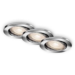 Obrázek pro produkt 3ks sada LED vestavné svítidlo, pr. 8,6 cm, 5 W, chrom - BRILONER