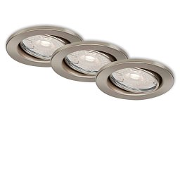 Obrázek pro produkt 3ks sada vestavné svítidlo, pr. 8,6 cm, 5,5 W, matný nikl - BRILO