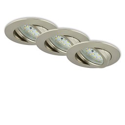 Obrázek pro produkt 3ks sada LED vestavné svítidlo, pr. 8,2 cm, 4,8W, matný nikl - BRILONER