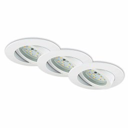 Obrázek pro produkt 3ks sada LED vestavné svítidlo, pr. 8,2 cm, 5,5 W, bílé - BRILONER