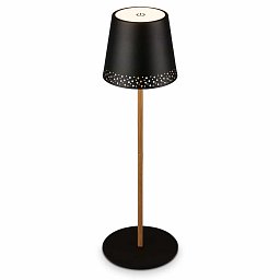 Obrázek pro produkt LED nabíjecí stolní lampa 38 cm 2,6 W 280lm černá-dřevo - BRILO