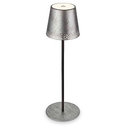 Obrázek pro produkt LED nabíjecí stolní lampa 38 cm 2,6W 280lm antická stříbrná - BRILO