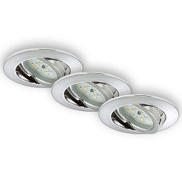 Obrázek pro produkt 3ks sada LED vestavné svítidlo, pr. 8,2 cm, 5 W, chrom - BRILONER